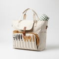 Bio-Baumwoll-Picknicktasche mit abnehmbarem Geschirrset