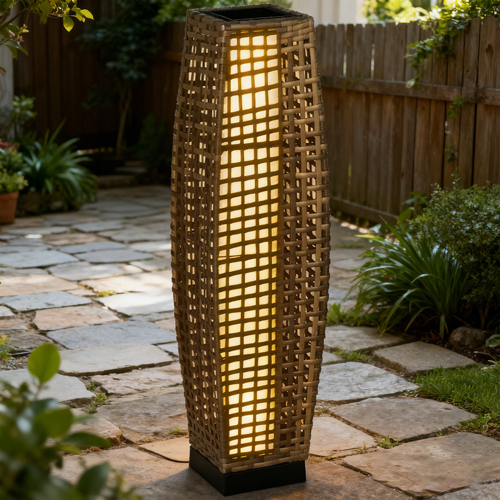 Solar Floor Lamp, Outdoor Garden Lantern Pathway Light & Decorative Driveway Lighting With Auto OnOff LED Lights For...