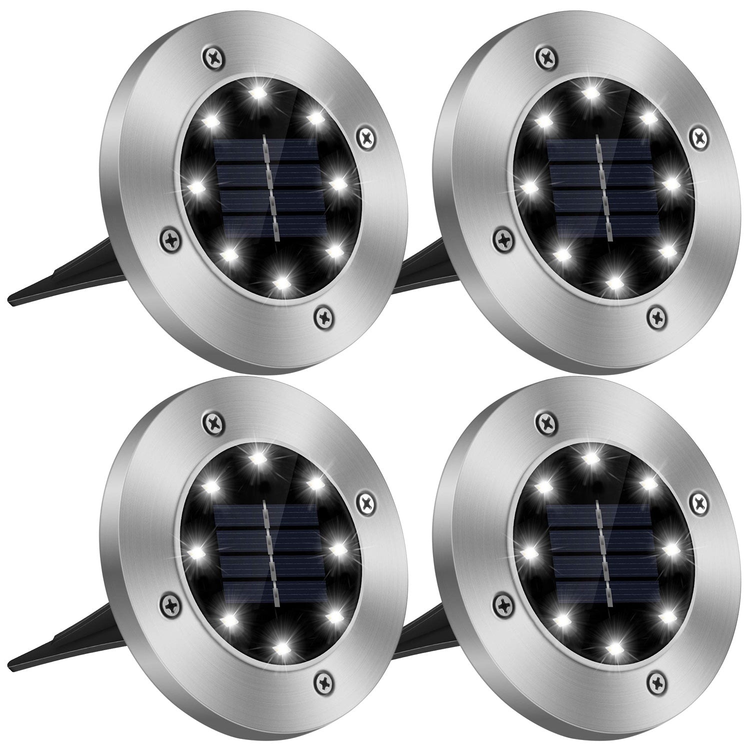 4Pcs Solar Powered Ground Light For Outdoor Garden Decoration IP65 Waterproof Buried In-Ground Lamp Decorative Path...