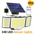 1-Pack Outdoor Solar Light 348-LED Motion Sensor Light With Remote Control 3-Head, Waterproof — kaufen online Deutschland