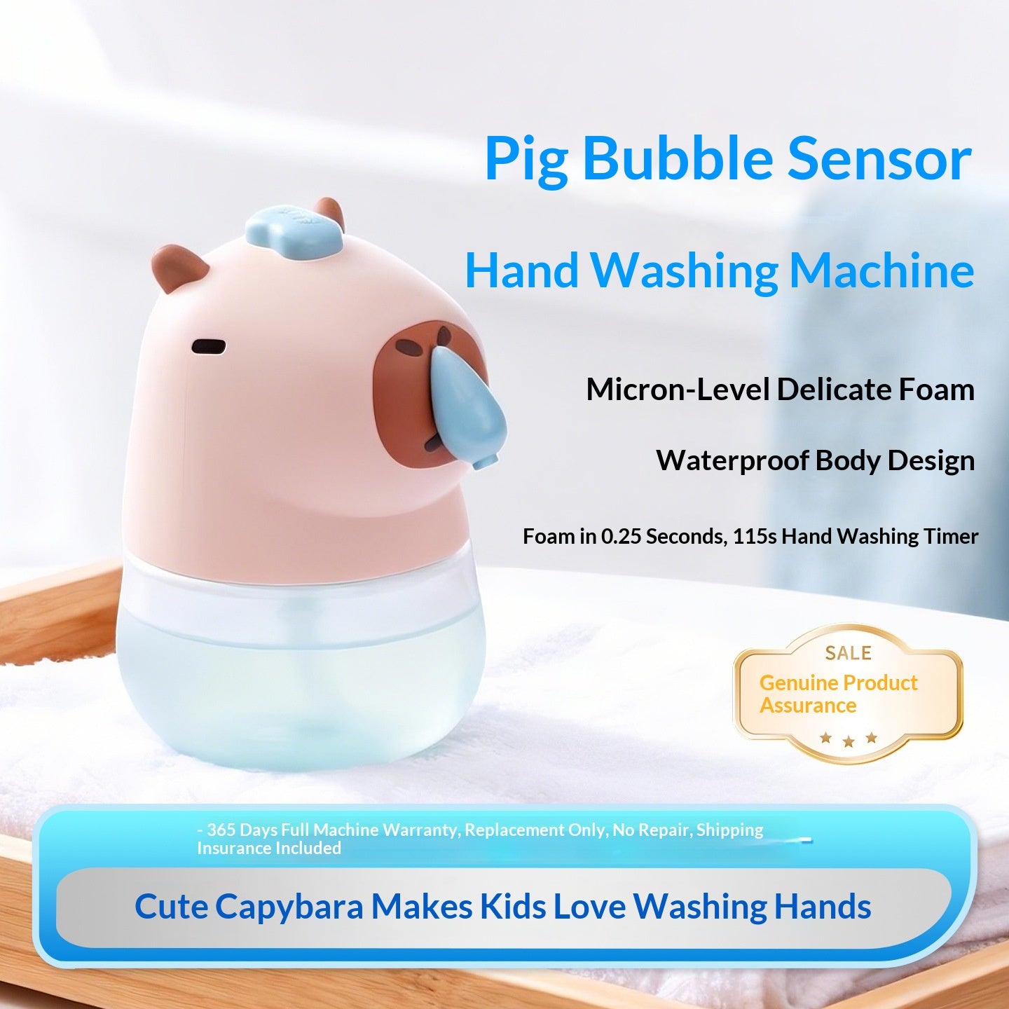Creative Capybara Hand Washer With Timer And OnOff Switch