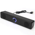 E3511 Wired bluetooth Speaker Desktop Computer Soundbar Dual 52mm Speakers Independent Volume Knob Adjustable USB Powered Speaker Soundbar