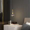 Modern Raindrop Pendant Lights, Pendant Lights For Kitchen Island, Brass Rod Dining Room Light Fixture, Clear Solid Raindrop Chandelier, Chandelier For Living Room Hallway,Not Including Bulb