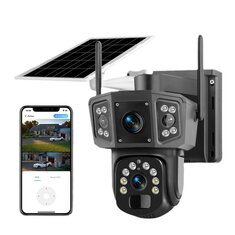 V380 Pro 6MP WiFi Solar Powered Camera 4K PTZ Color Night Vision Auto Tracking PIR Motion IP66 Waterproof Outdoor Surveillance Camera