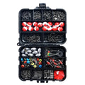 263pcs Outdoor Fishing Accessories Set With Tackle Box Including Plier Jig Hooks Sinker Weight Swivels Snaps Sinker...