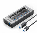 ORICO AT2U3 7-in-1 5Gbps USB 3.0 Hub Docking Station with Independent Power Switch 7xUSB-A Splitter Adapter for Macbook Mobile Phone Tablets