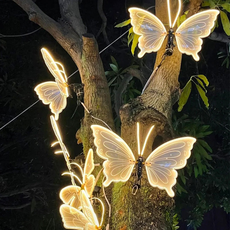 Butterfly Simulation Insect Decorative Lights Park Square Scenic Spot Brightening Light-emitting Butterfly Landscape...