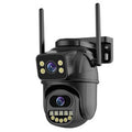 ICSEE 6MP Dual Lens WiFi PTZ Security Camera Outdoor 5X Zoom Auto Tracking Full Color Night Vision Two Way Audio IP66 Waterproof Smart Home CCTV Surveillance Camera