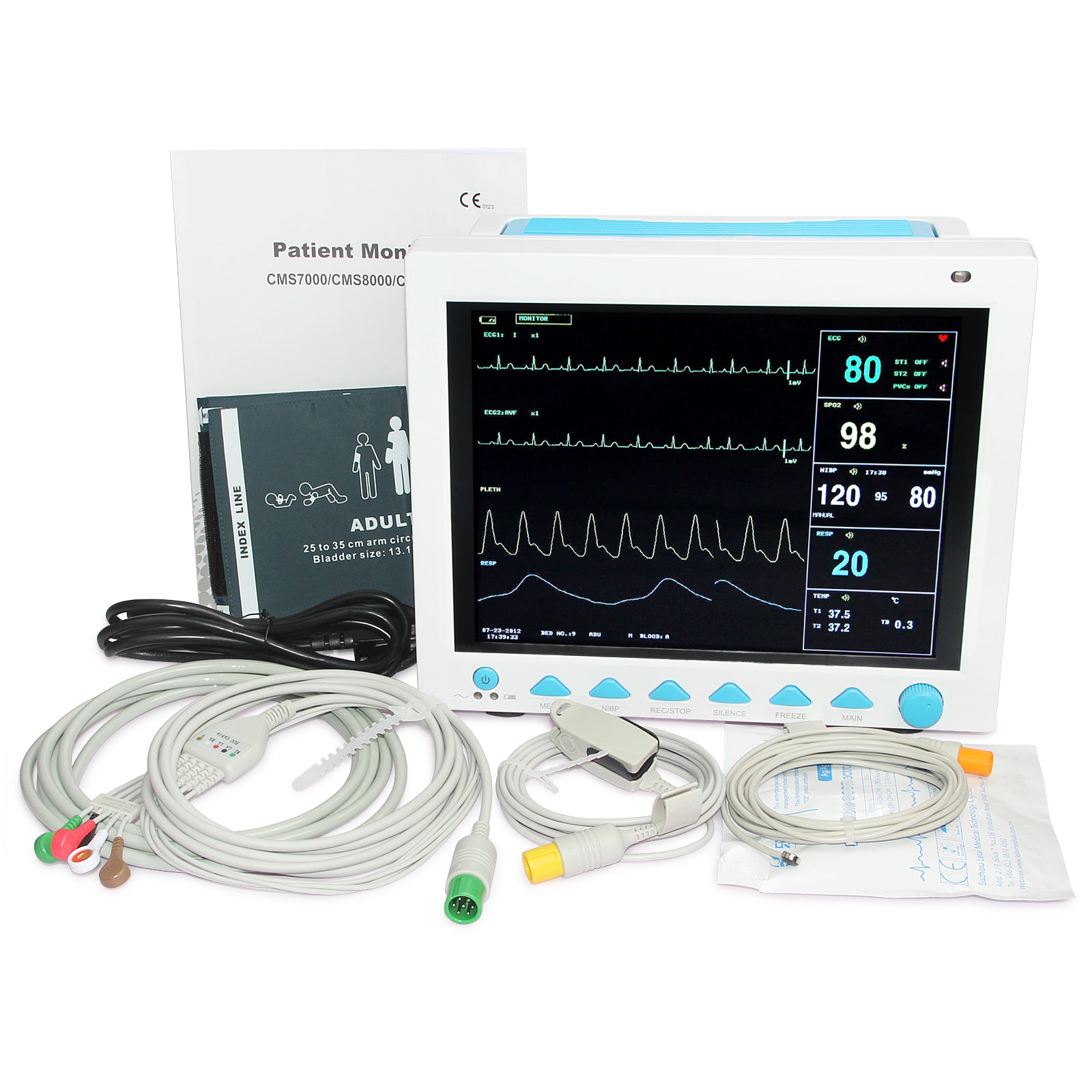 12.1 Inch Icu Ccu Vital Signs Patient Monitor 6-parameter Ecg Resp Nibp Spo2 Temp PR — kaufen online Deutschland