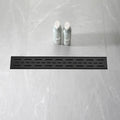 28 Inch Linear Shower Drain With Removable Brick Patterned Grate Cover, 304 Stainless Steel Shower Floor Drain With...