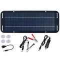 12V Solar Panel 6W Portable Flexible Solar Charger Kit with USB 5V DC Output for Car Camping Hiking Phones Power Banks Battery Charging CigaretteLighter Suction Cups