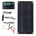 High Efficiency 600W Solar Panel Charger Monocrystalline Silicon Portable Kit 100A Charge Controller Extension Cable Battery Clip for RV Outdoor Camping Green Energy
