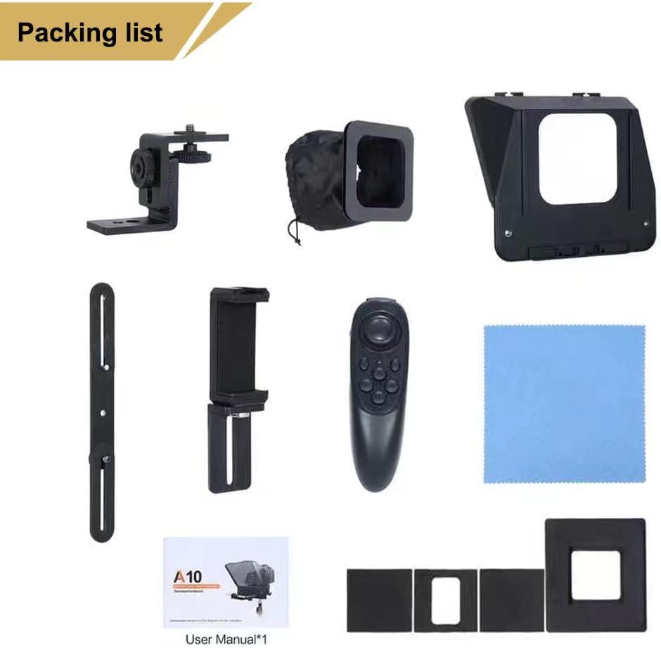 Portable Smartphone SLR Camera Teleprompter With Mobile Phone Holder Remote Control Video Recording Live Interview...