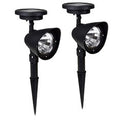 2pcs 4LED Spotlight Lawn Solar Spotlight 600mAh Lithium Battery Outdoor Solar Power Lamp with Automatic On Off Sensor Waterproof Garden Lamp