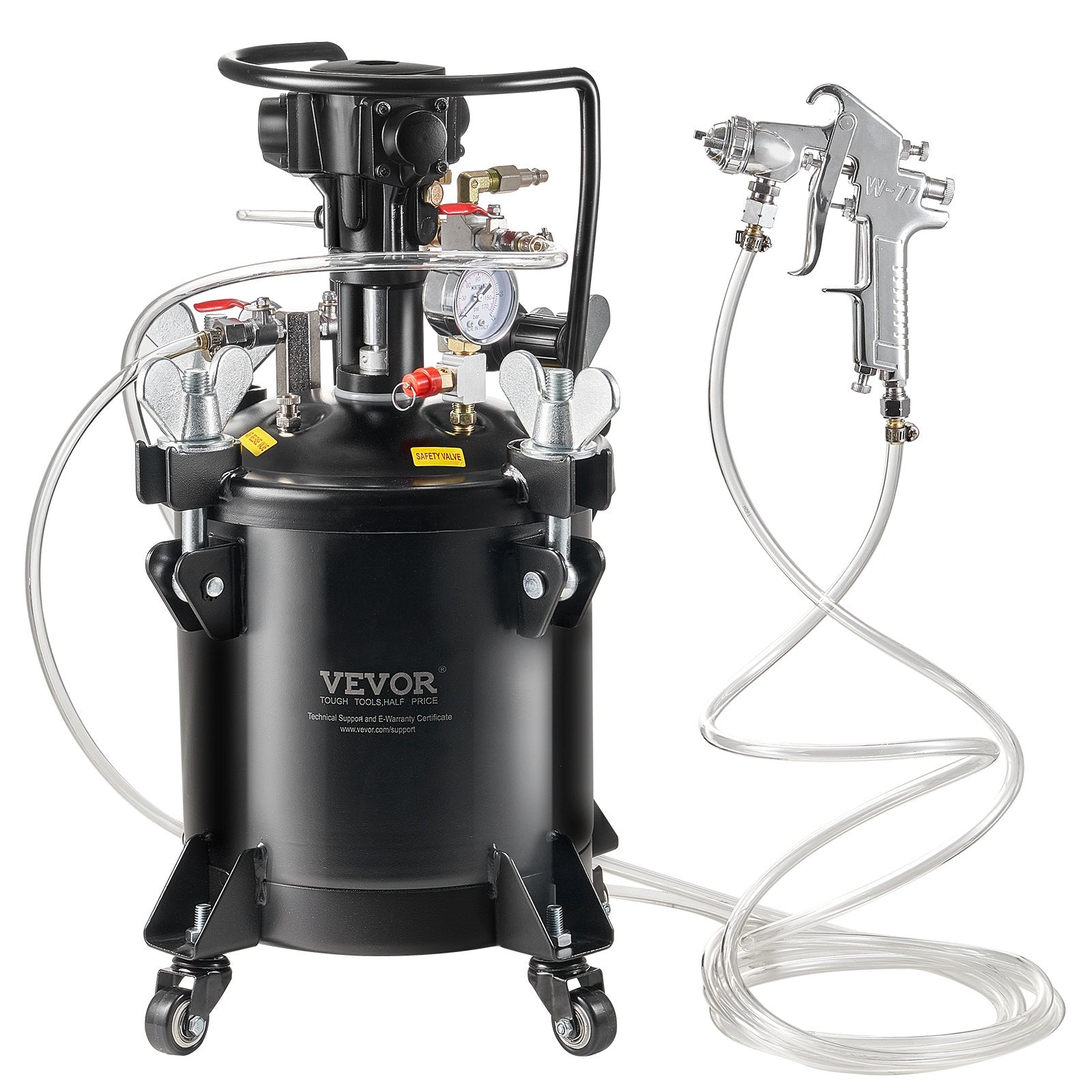 Spray Paint Pressure Pot, 10 L,2.5 Gal Fully Automatic Stirring Pressure Pot Tank, 70 Psi Adjustale Pressure,...