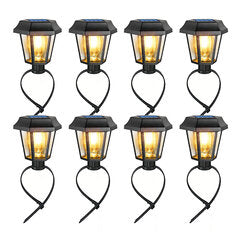 8pcs/pack JZSTOM Solar Tungsten Filament Lamp 3000K Outdoor Garden Lights Waterproof IP65 Fence Lighting Auto On/Off Warm White Decorative Lighting