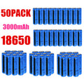 50&100pcs Battery 3.7V Rechargerable Li-ion 3000mAh 18650 Batteries For Torch Flashlight Laser Headlamp