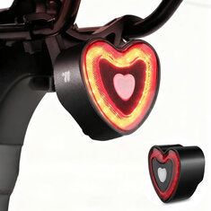 WEST BIKING Heart Bicycle Taillight Brake Sensing Smart Start/Stop Memory Waterproof Bike Rear Light for MTB Night Riding Safety