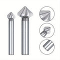 6pcs 90 Degree 3 Flute Chamfering End Mill Cutter Drill Bit HSS Chamfer Countersink Bits Set
