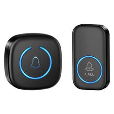 Wireless Doorbell IP44 Waterproof Smart Home Welcome Door Bell 300M Range 60 Ringtones 5-level Volume Adjustable Intelligent Home Chime Bell Kit EU Plug