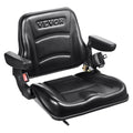 Universal Forklift Seat, Fold Down Tractor Seat With Adjustable Angle Back, Micro Switch, Seatbelt And Armrests, 6.3-13.4 Inch Slot Tractor Seat For Tractor Loader Excavator