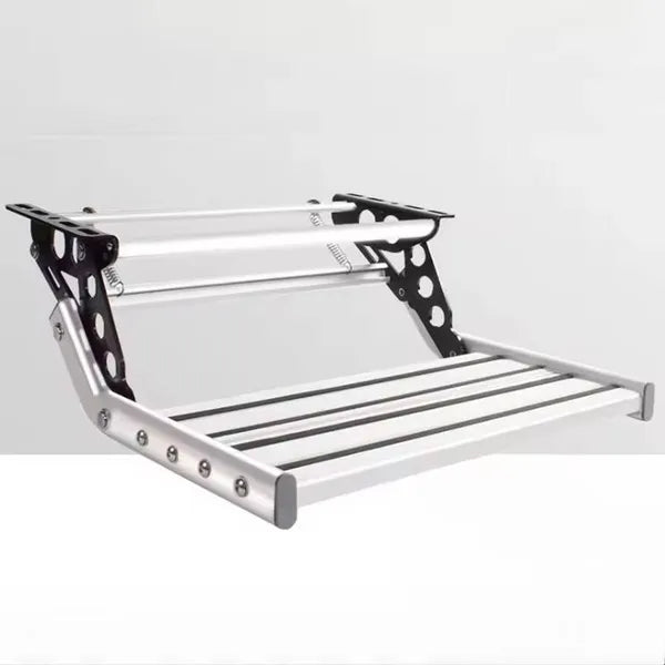 Manual Single Layer RV Step - Anti-slip Pedals With Enhanced Aluminum Alloy, Anodized, Strong Spring Elasticity,...