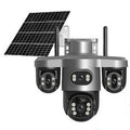 15MP HD V380 Pro Solar Powered PTZ Camera Three Lens Auto Tracking 10X Zoom Color Night Vision IP66 Wireless Outdoor Security Camera