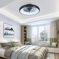 20  Black LED Ceiling Fan Light  Dimmable  Adjustable Color Temperature, APP  Remote Control, Modern Smart Ceiling Fan For Living Room, Bedroom, And Dining Room  Silent 6-Speed Reversible DC Motor