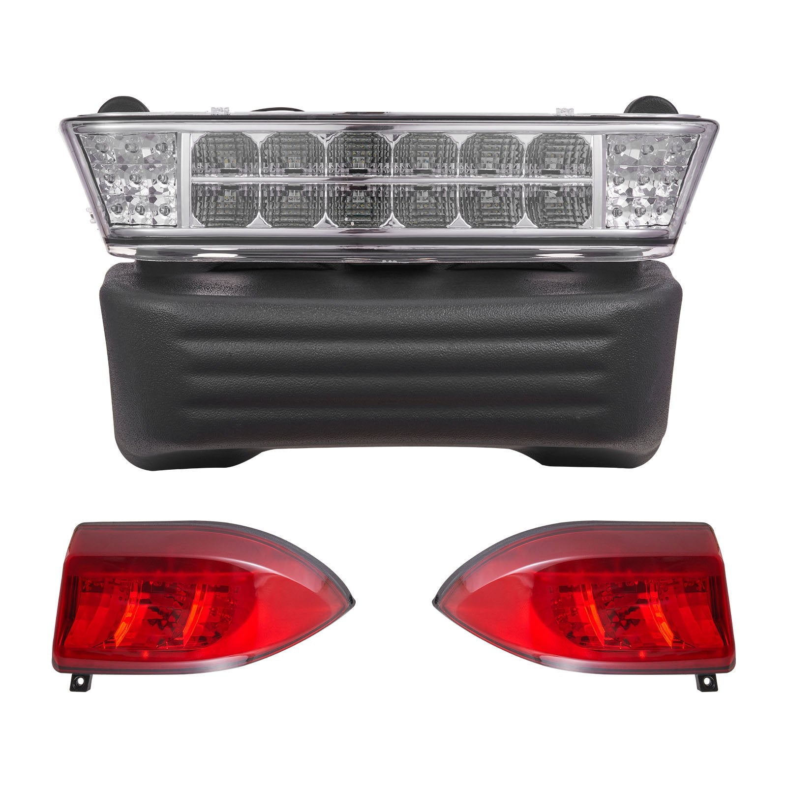 Golf Cart Light Kit, 12V, Street Legal LED Headlight And Taillight Kit With Wiring Harness, Turn Signals, Hazard Light, Switch Horn, Brake Pad, ABS Housing, For Club Car Precedent 2004-2008