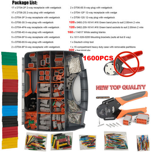 1600PC Deutsch DT Connector Plug With Genuine Deutsch Crimp Tool Auto Marine