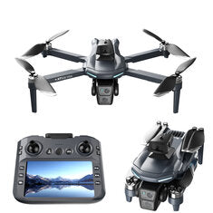 LSRC XT606 GPS 5G WiFi FPV with LCD Screen Controller 720P HD Dual Camera Servo Gimbal 360° Obstacle Avoidance Brushless Foldable RC Drone Quadcopter RTF