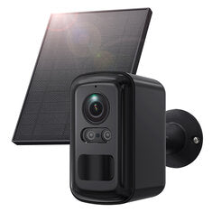 3MP Solar Security Camera Wire-Free Outdoor Camera with Color Night Vision PIR Human Detections 2-Way Audio IP66 Waterproof Solar Powered Wireless Surveillance Camera