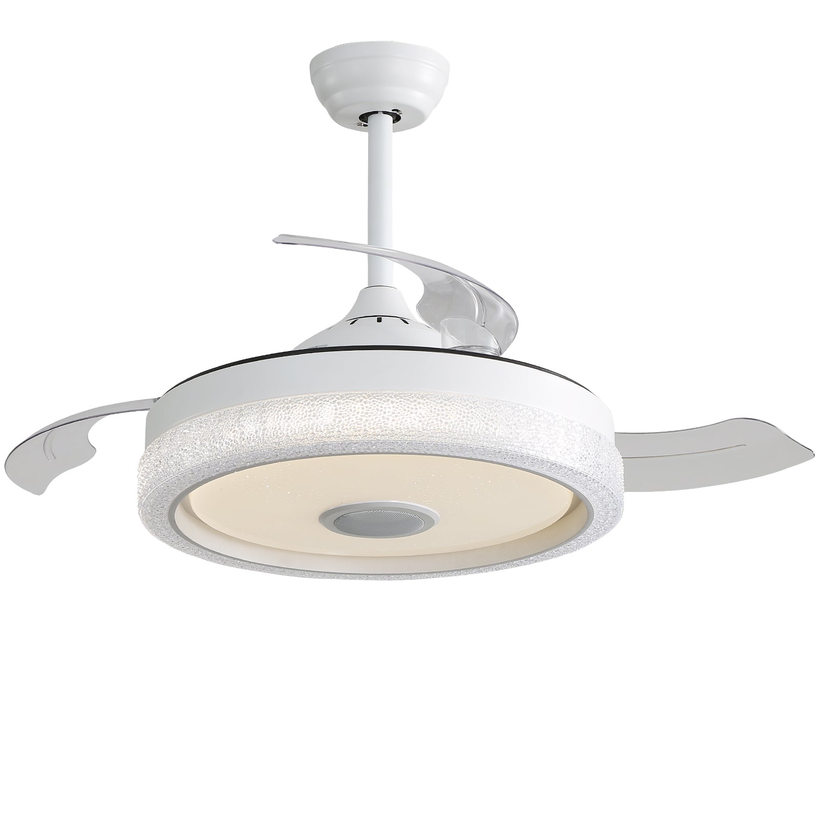 42 Inch Ceiling Fan With Multicolor 32W LED Light  3 Color Temperature Levels  RGB , 3 ABS Blades & DC Motor