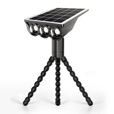 Elfeland Solar Octopus Spotlight With 3 Flexible Tentacles for Wrapping 360° Rotatable Head IP44 Waterproof for Garden Camping Decor