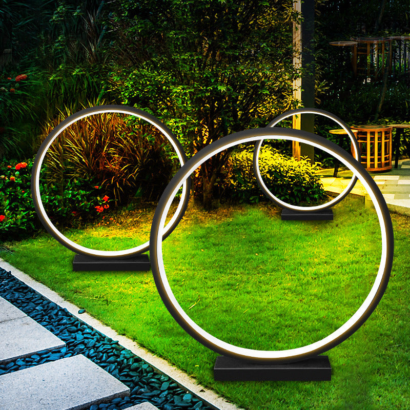 Courtyard Lawn Lamp Outdoor Waterproof Simple Round Ring Landscape Lamp