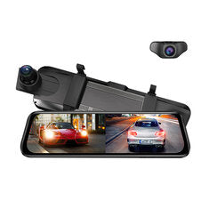 AZDOME AR09 Dual Camera Dash Cam 2K Front 1080P Rear 10inch IPS Touch Screen Night Vision WiFi Parking Monitor Rearview Mirror Dash Cam DVR