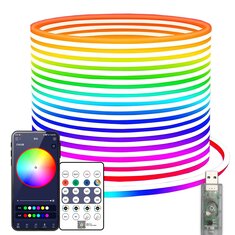 Elfeland 1~5m RGB LED Neon Light Strip USB 5V Music Sync IP65 Waterproof DIY Decorative Lighting for Indoor Outdoor Party Room Decor