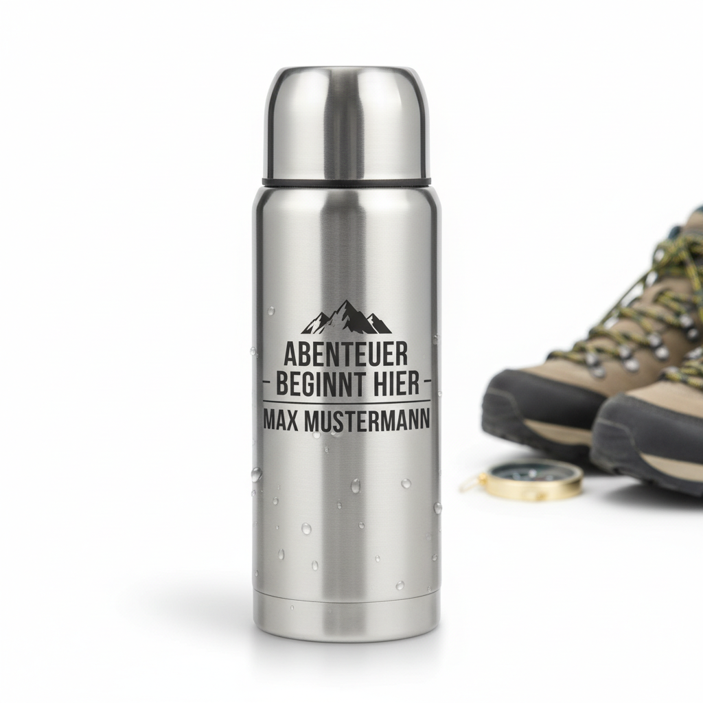 Gravierte 500ml Thermoskanne mit individuellem Text
