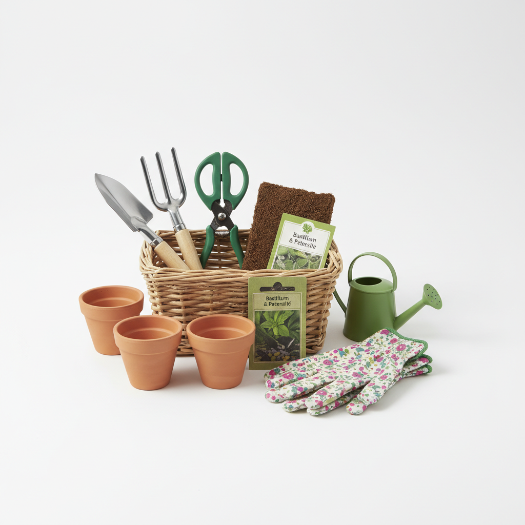 Kompaktes Mini Garten-Set für Balkonbewohner