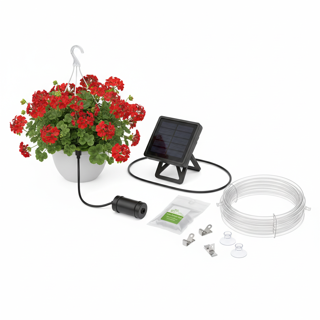 Solar-Bewässerungskit für hängende Blumenampeln