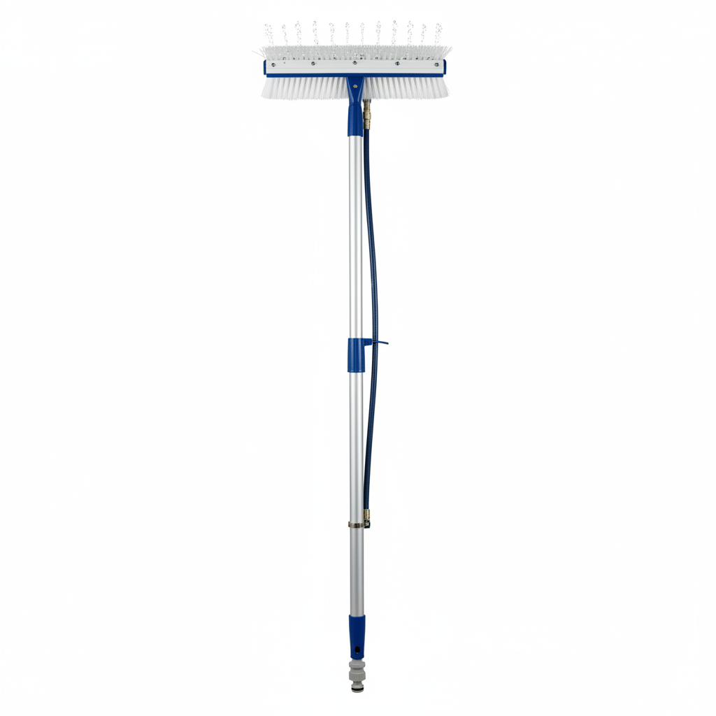 SolarBrush Teleskop-Reinigungsbürste mit Wasseranschluss