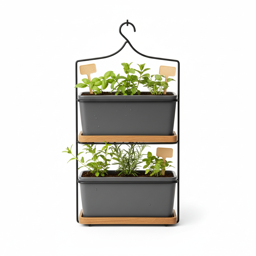 Vertikales Kräutergarten-Set für kleine Balkone